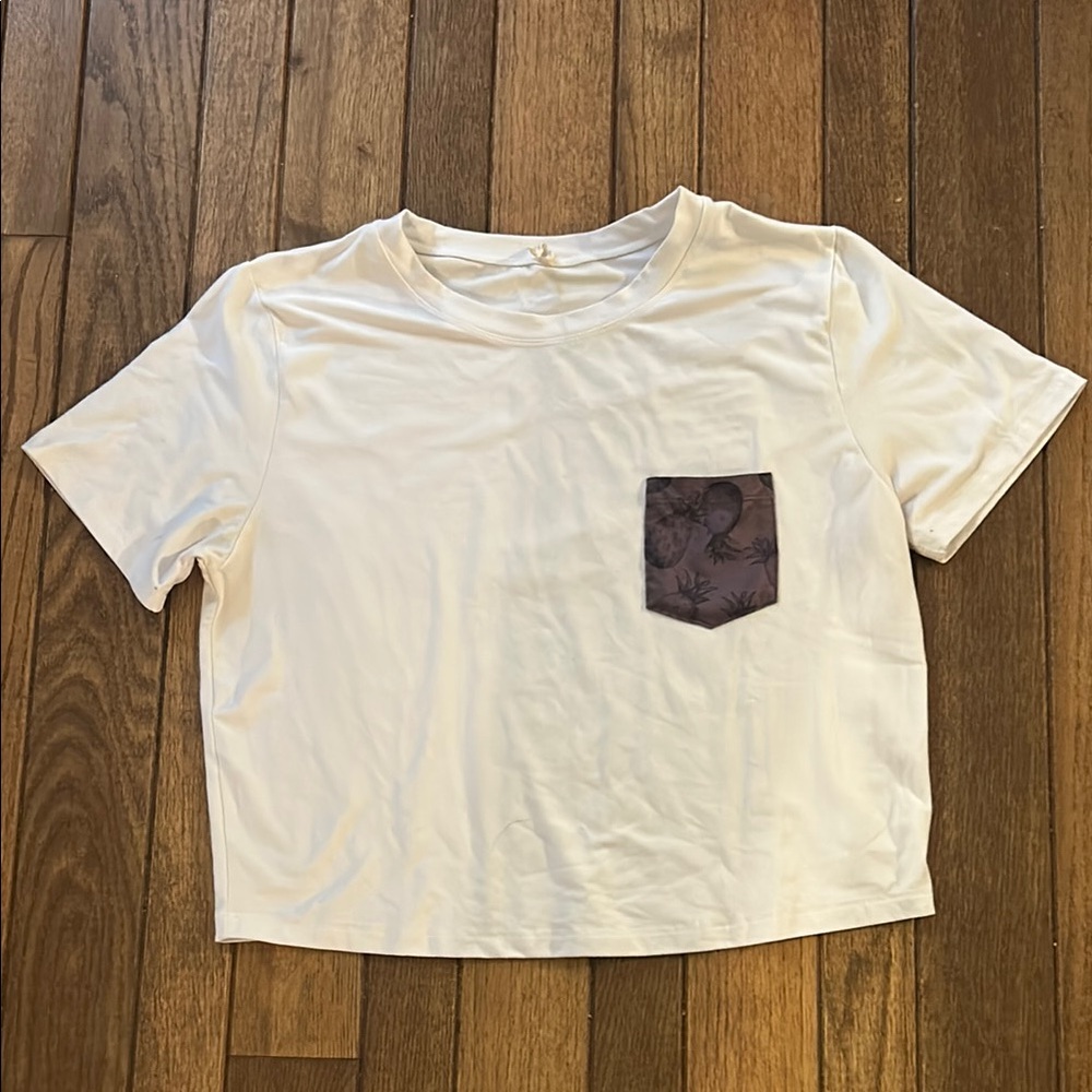 White T-Shirt with Black Pocket